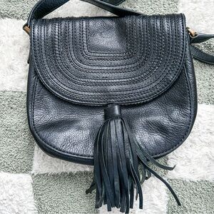 Fossil Black Leather Crossbody Bag